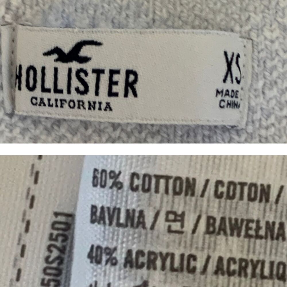 Hollister Blue Plaid Knit Crop Tank Top XS Square Neck Cami - Picture 5 of 6